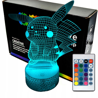3D LAMP nočná lampa, viacfarebná
